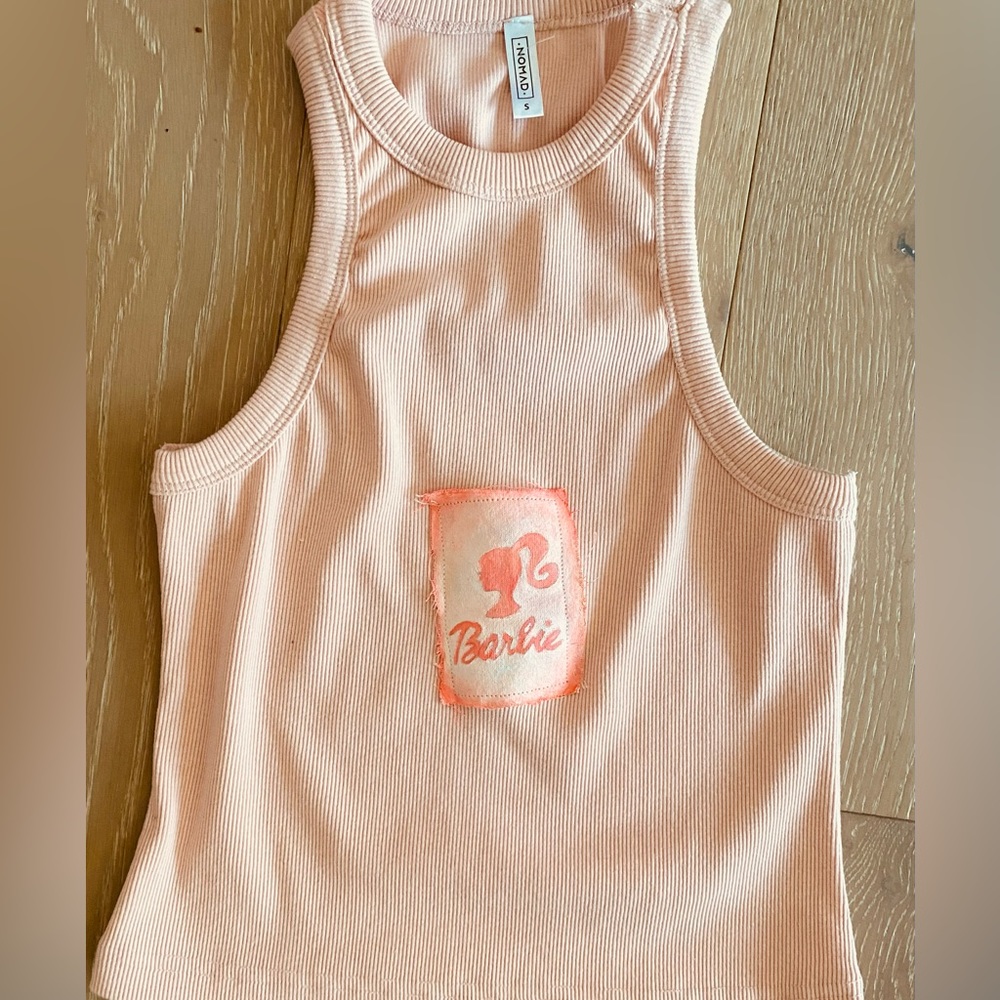 Pink Barbie H&M Handpainted Tank